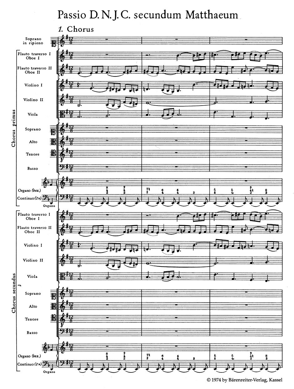 Matthäus-Passion BWV 244. Studienpartitur: Urtext