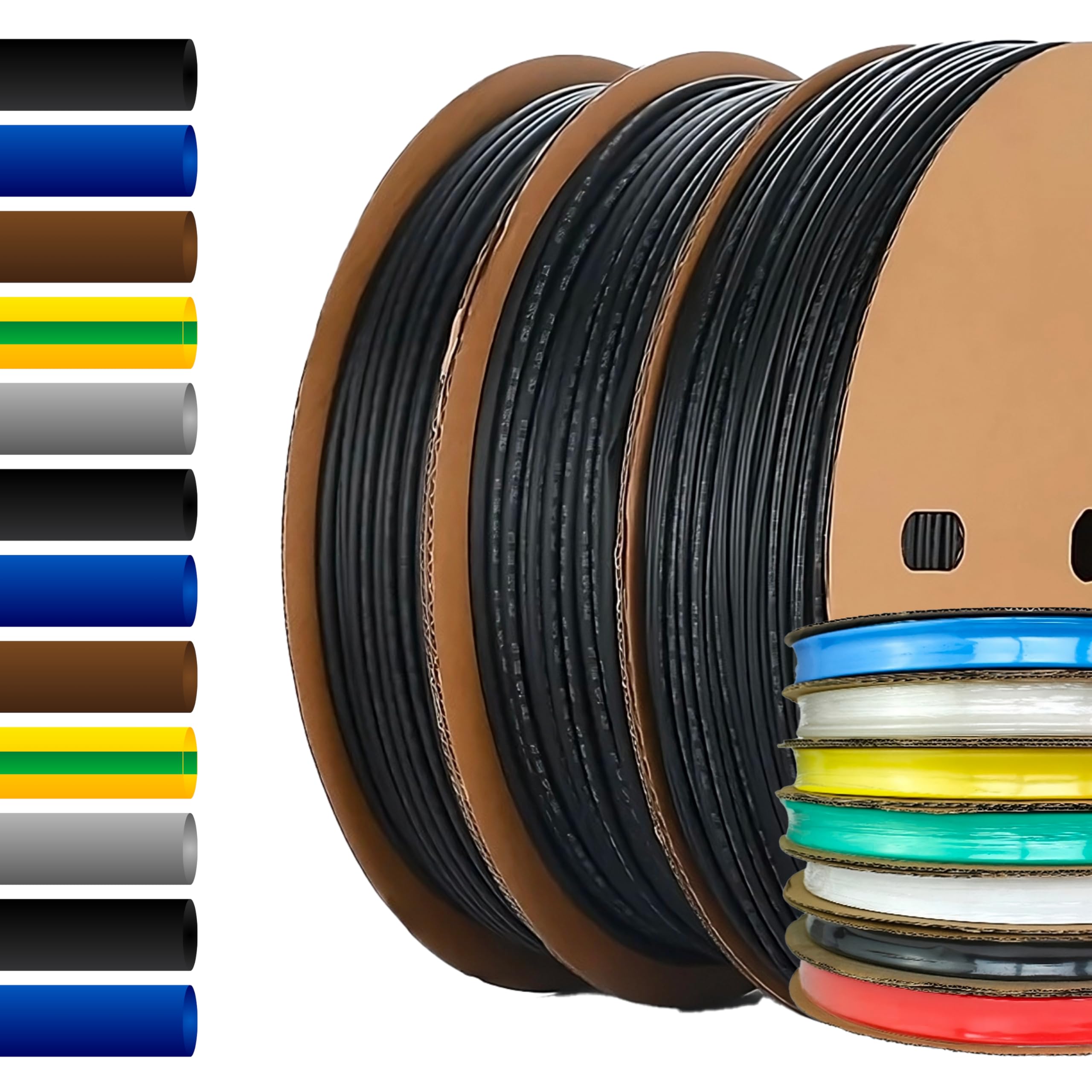 MarketConnect® Tubo Termorretráctil Ø 1,2 mm, L 150m • NEGRO • BOBINA 2:1