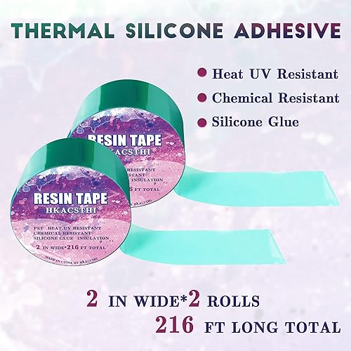 Miniatura 2 de HKACSTHI Cinta de resina de 108 pies para moldeo de resina epoxi de silicona, cinta de resina epoxi UV, cinta de liberación de epoxi para verter