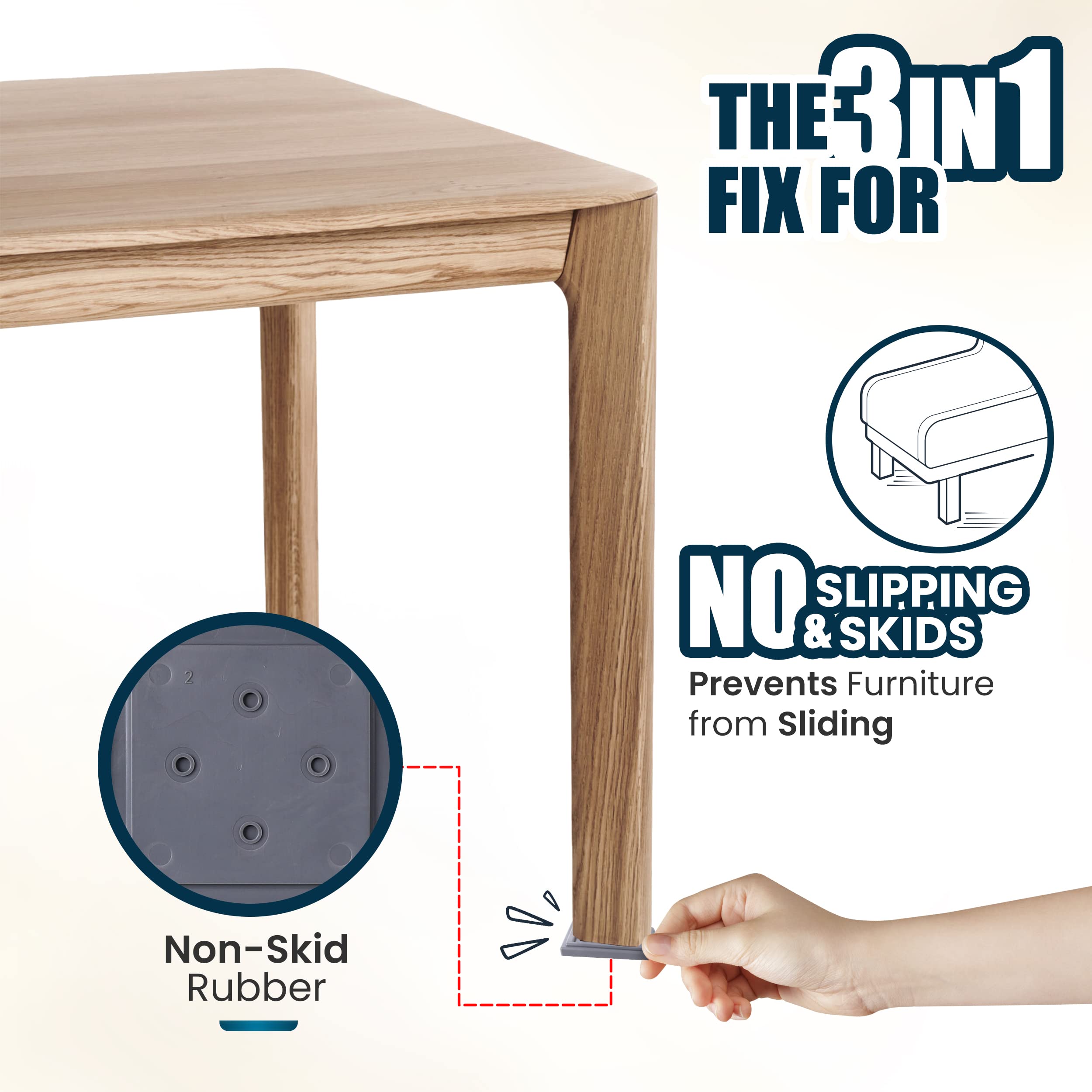 Paquete de 6 almohadillas redondas de nogal/multiuso para muebles/nivelador de muebles/almohadillas antideslizantes para muebles/protector de suelo/uso con mesas, sofás, sofás de