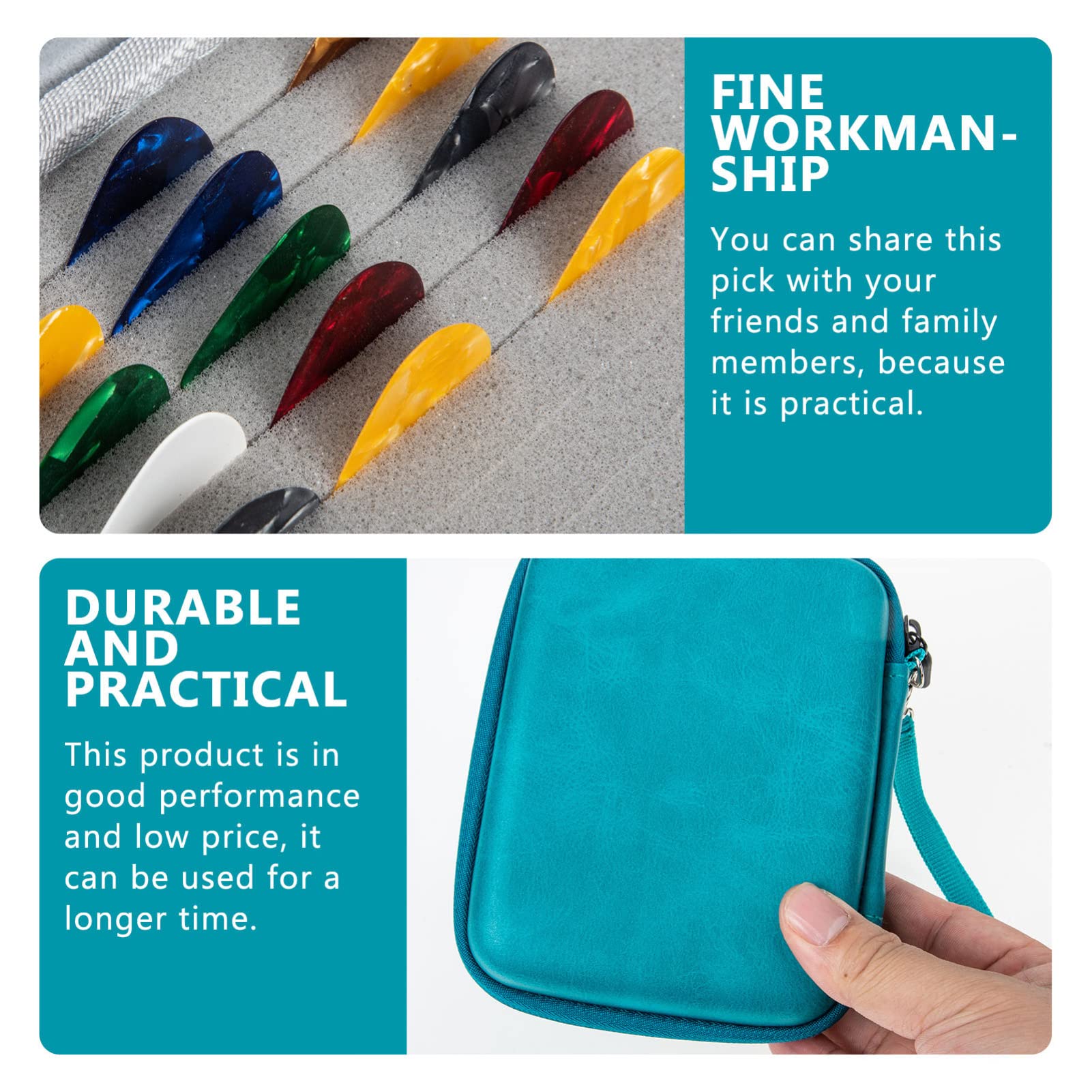Toyvian 3juegos Púas De Guitarra Profesionales Con Estuche De Almacenamiento Juego De Plectros Aleatorios Accesorio Portátil Para Músicos