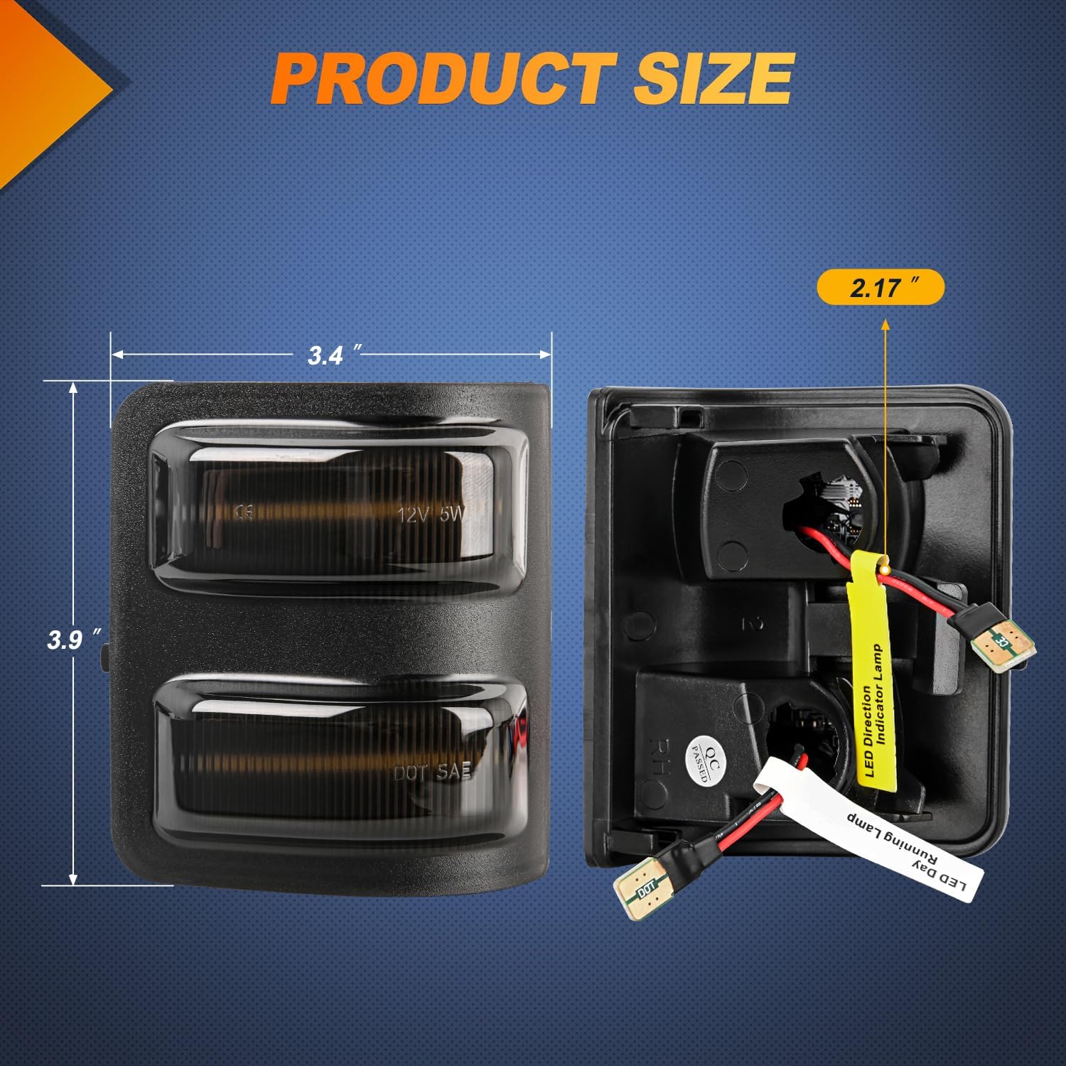 Nilight Side Mirror Marker Light Switchback Amber Turn Signals Lights White Parking Lamp Smoked Lens Plug and Play Compatible With 2008-2016 Ford F250 F350 F450 F550 Super Duty