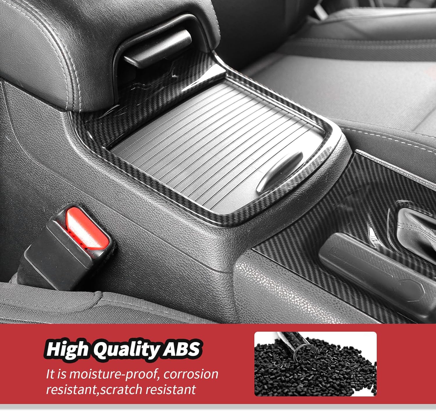 JeCar 26pcs Carbon Fiber Interior Trim Accessories for 2015-2023 Dodge Charger - Center Console Dashboard Decoration Covers for Charger Interior Upgrade