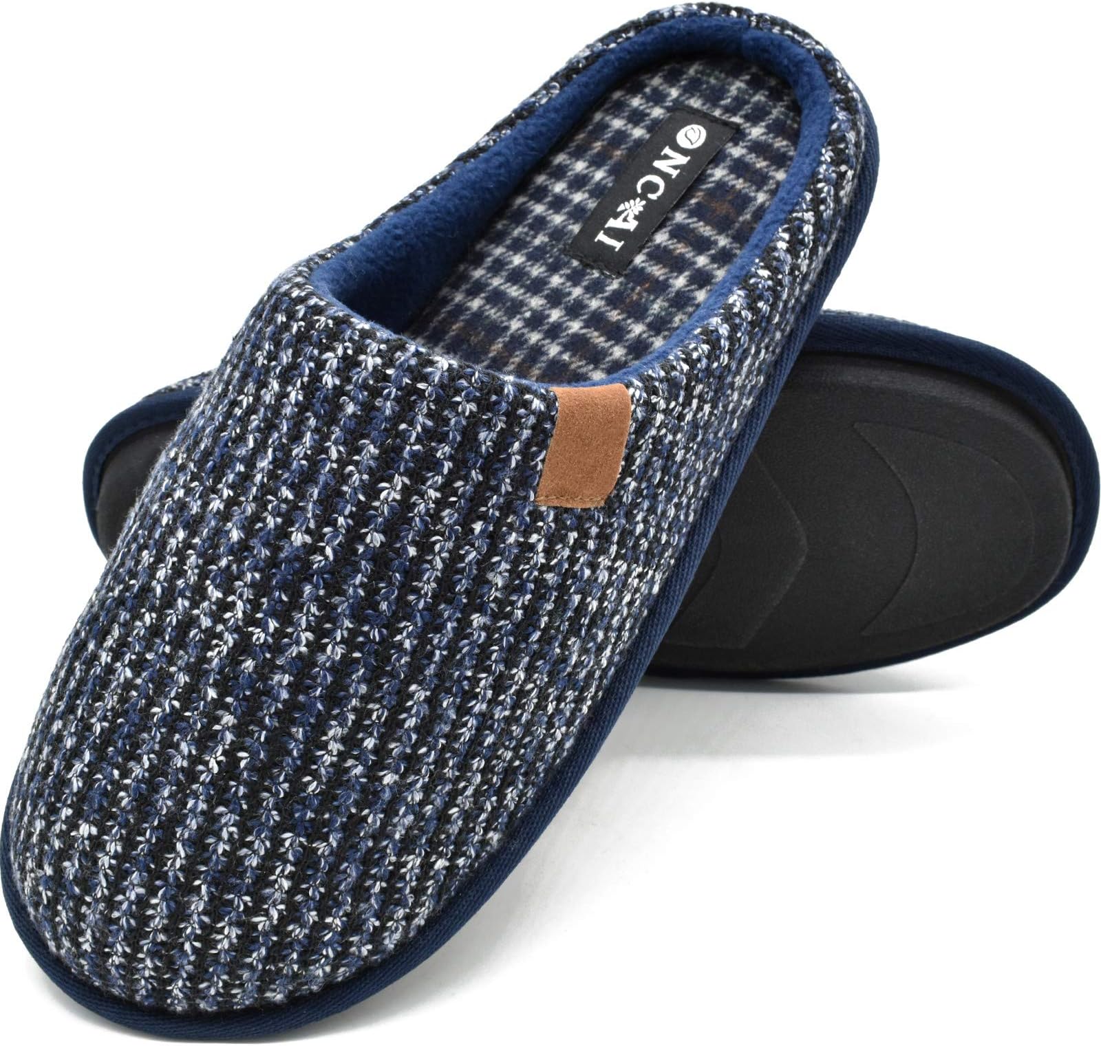 Sponsored Ad - Men's House Slippers Memory Foam Slip-On Warm Cozy Scuff Home Bedroom Shoes with Indoor/Outdoor Rubber Soles US Size 7-15