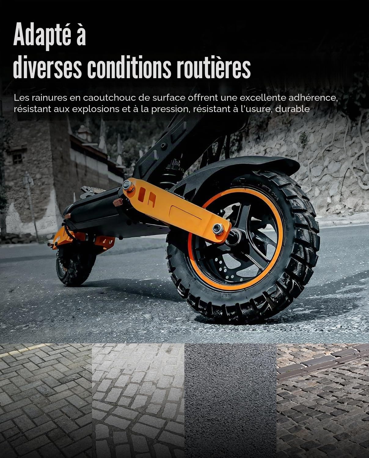 Lot de 2 pneus avant et arrière compatibles avec KuKirin G2 Max / G2 Master KickScooter 255 x 80 vide pneu extérieur, 10 pouces antidérapant accessoires d'origine