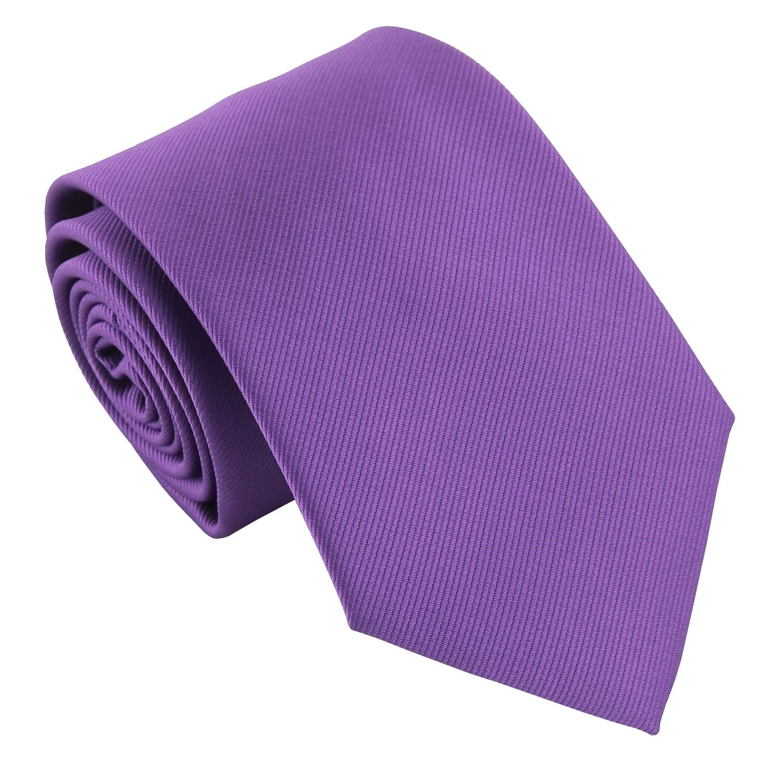 DQT Men's Plain Twill Wedding Formal & Business 8cm Classic Tie - Mauve Purple