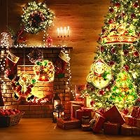 Vista 5 de 5 Piezas Luces de Ventana de Navidad Decoraciones Silueta de Ventana de Navidad Letrero Iluminado Funciona con Baterías Luces de Cadena de Fondo