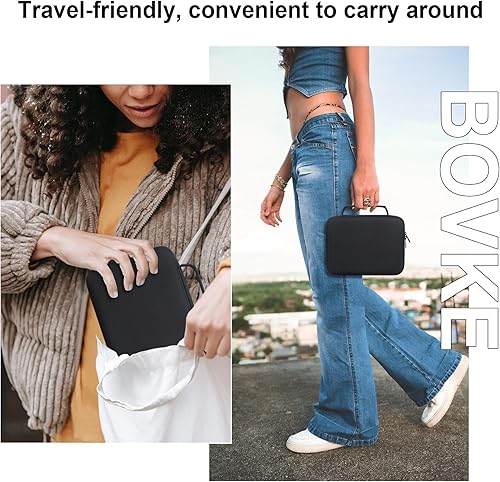 Miniatura 5 de BOVKE Organizador de lentes de sol de viaje, estuche de exhibición de gafas, soporte de almacenamiento para anteojos con ranuras ajustables para