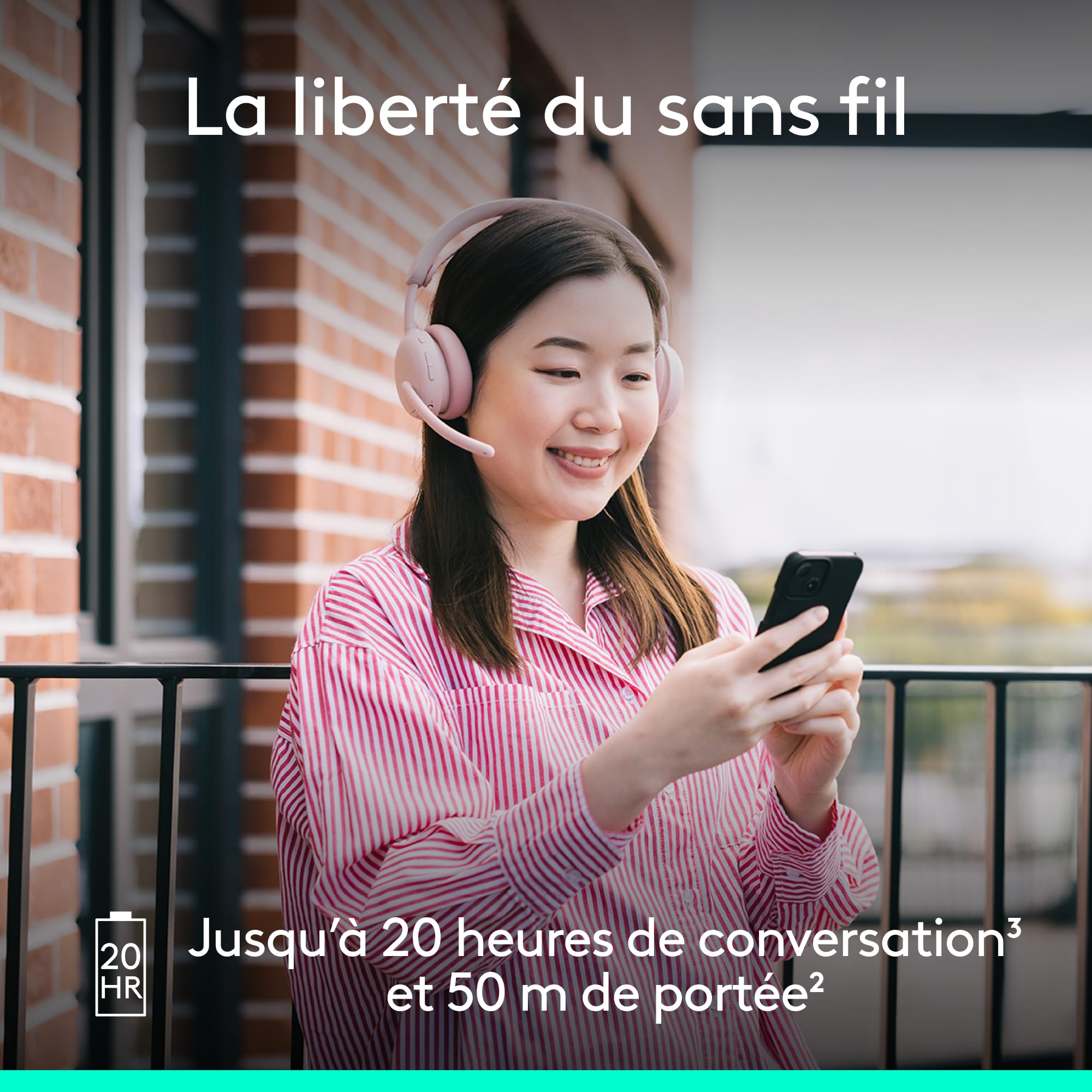 Logitech Zone Wireless 2 ES - Casque sans fil anti-bruit | Con cancellazione del rumore e ANC ibrida adattiva, Bluetooth, Rosa