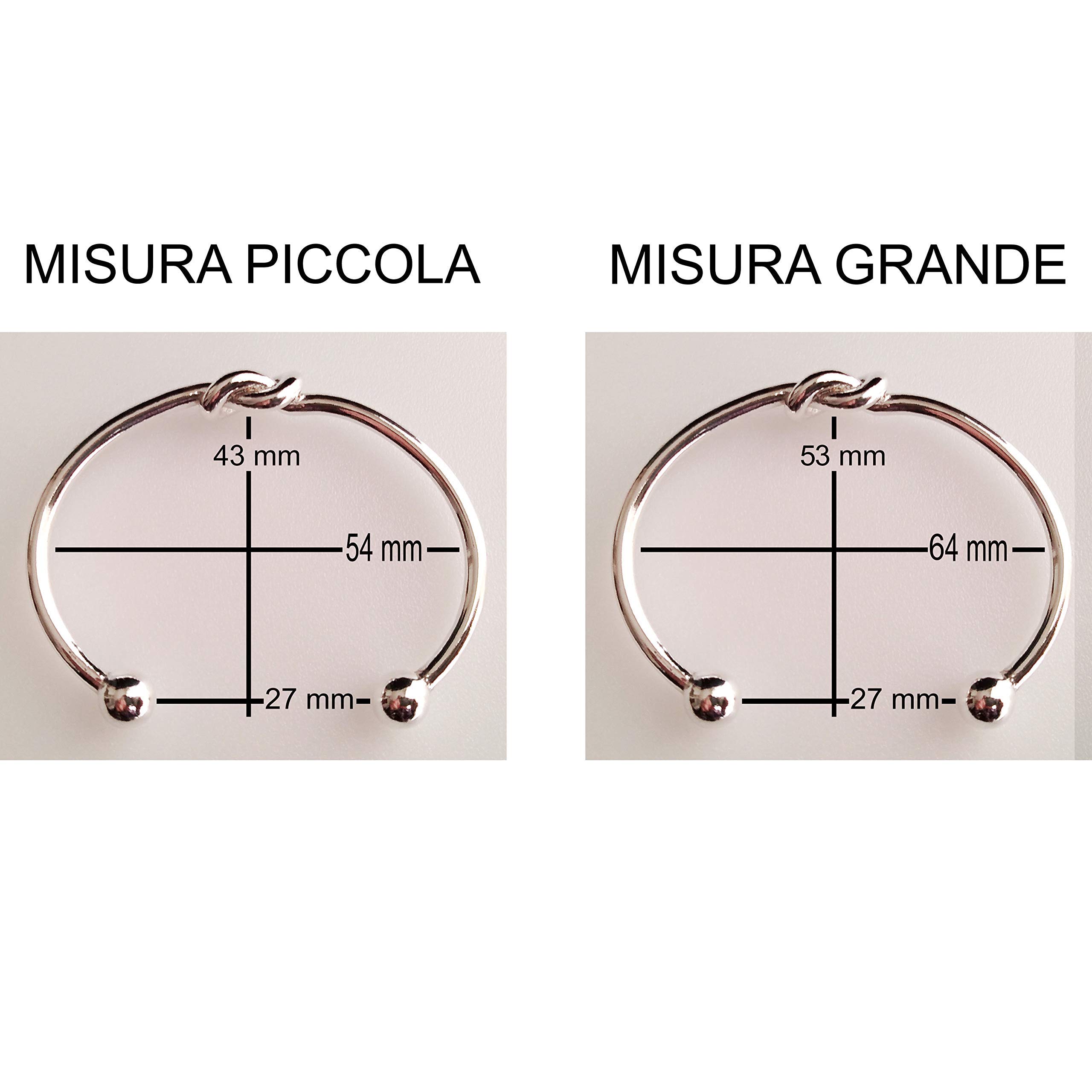BRACCIALE FILO RIGIDO con NODO in ARGENTO 925 MASSICCIO