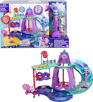 Mattel Enchantimals Ultimate Water Park Playset with Shayda Sea Lion Small Doll, 4 Animal Figures & Accessories, Ocean Kingdom Set with Water Features