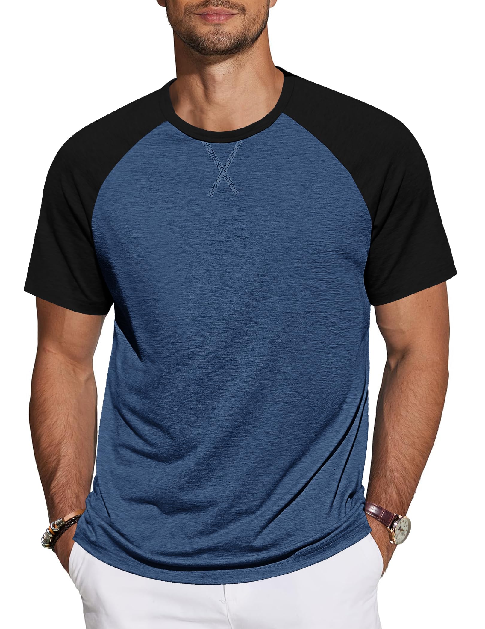 TARAINYA T-Shirt Herren Baumwolle Kurzarm Rundhals Einfarbig Shirts Männer Sommer M-4XL