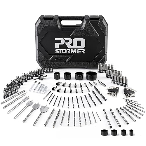 Juego de brocas, 217 brocas de impacto para madera, metal, mampostería HSS de acero con estuche de almacenamiento