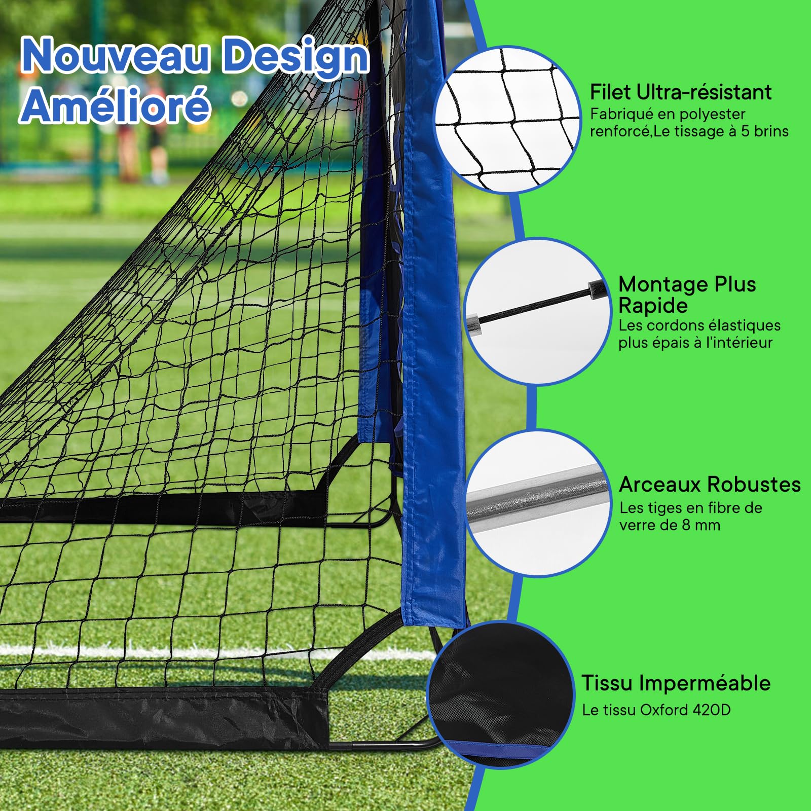 Cage de Foot Enfant Pliable 3 en 1, But de Foot Exterieur avec 3 Modes de Jeu, Portable