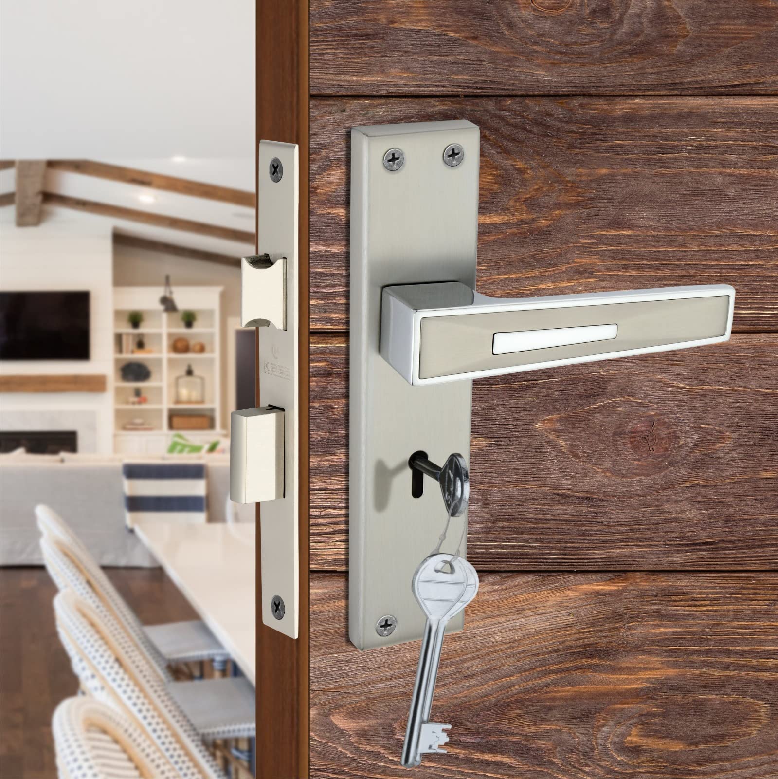 ARRI SCLASS Mortise Door Lock for Main Door | Bedroom Door | Mortice Door Lock Handle Set with K.Y.Brass Lock Body with 3 Key | Main Door Locks for Home|Office|Hotel Nickel Silver Finish (B0BZHY6D9Z) Amazon Price History, Amazon Price Tracker