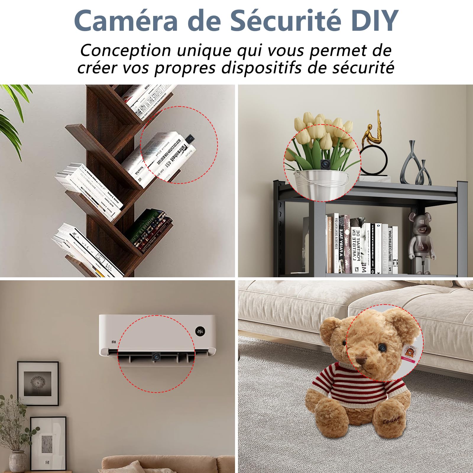 Caméra Espion WiFi, 5G Mini Caméra Cachée sans Fil 1080P, DIY Micro caméra Espion a Distance Discrete Detecteur Mouvement Contrôle APP