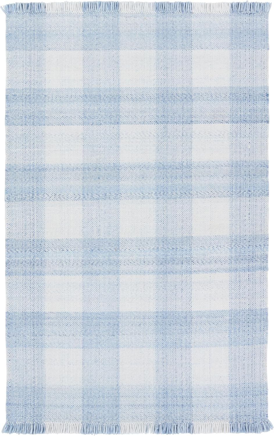 Jaipur Living, Outdoor 5x8 Area Rug, Farmhouse Striped Light Blue/Ivory Patio Rug