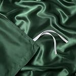 Ersmak 60" x 80" Couverture de couettes pour couverture pondérée, silky & Couvre-culotte amovible Satin avec fermeture éclair & 8 Attachement sécurisé, vert émeraude