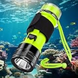 Rechargeable Diving Flashlight, 1500 Lumen Scuba Diving Light, 3 Modes Underwater IPX8 Waterproof LED Flashlight,Night Dive Torch Submersible Light for Outdoor Under Water Sports