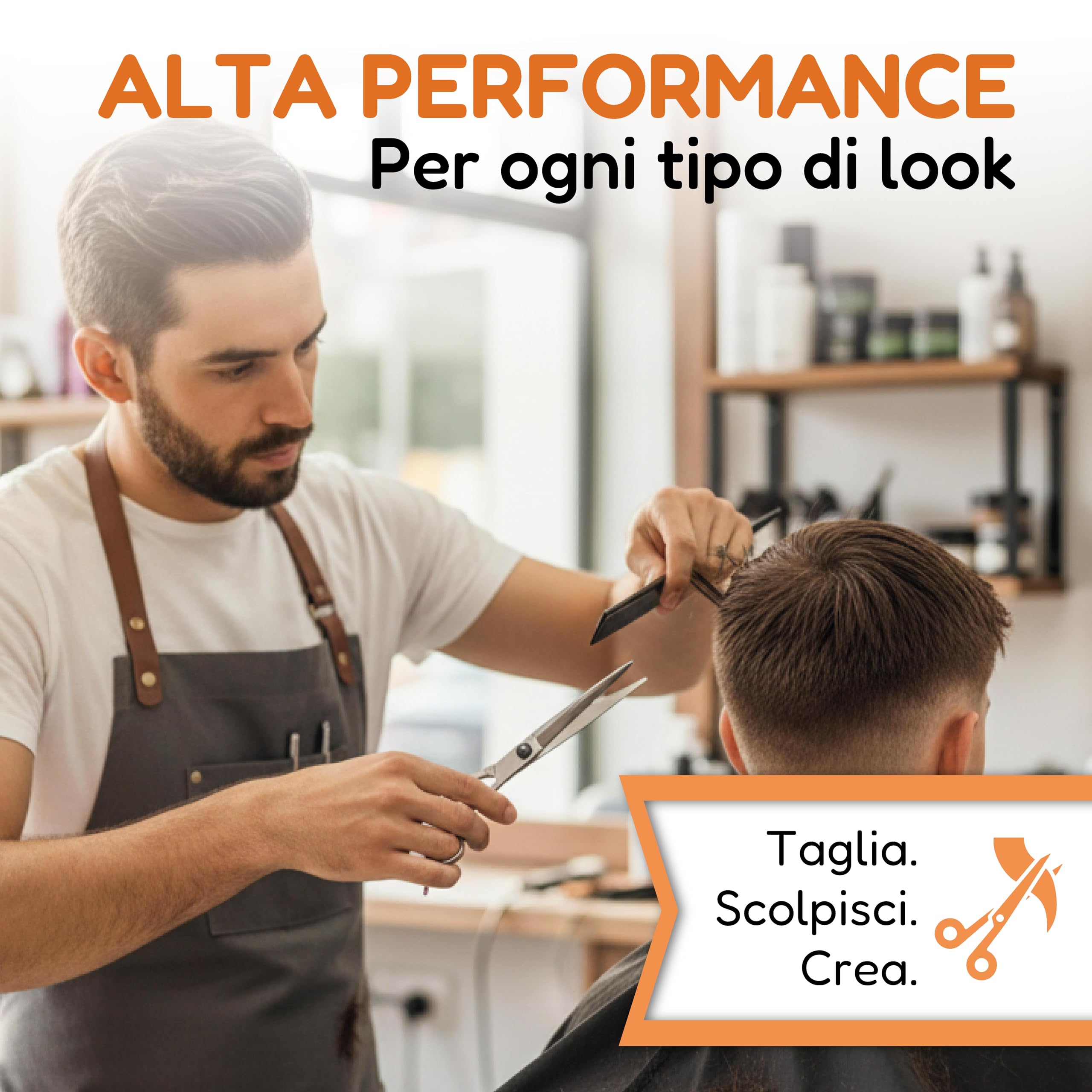Forbici Parrucchiere Professionali 6 Pollici, Forbici Taglio Capelli in Acciaio Inox, Ergonomiche con Custodia, Ideali per Barbiere, Uomo Donna, Capelli Barba e Uso Domestico