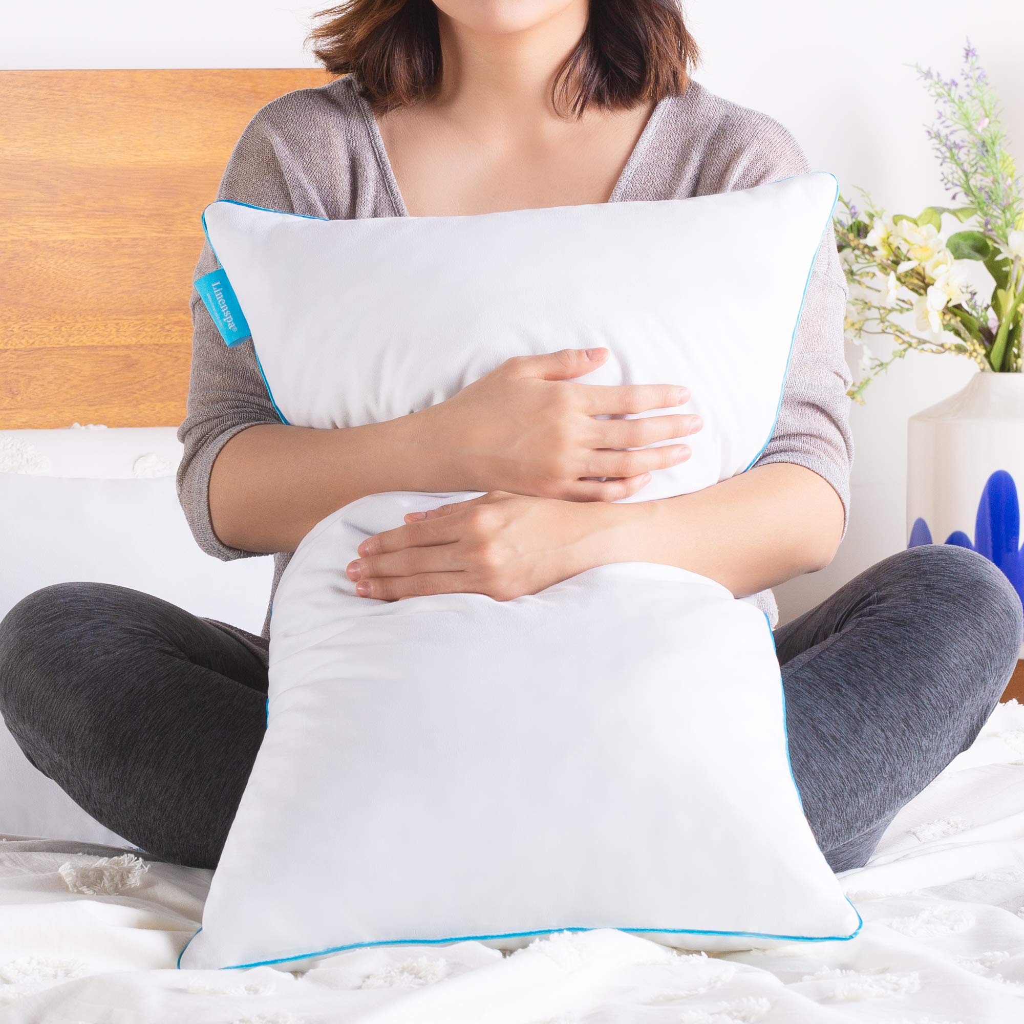 Linenspa Cuscino di fiocchi di memory foam, Set di 2