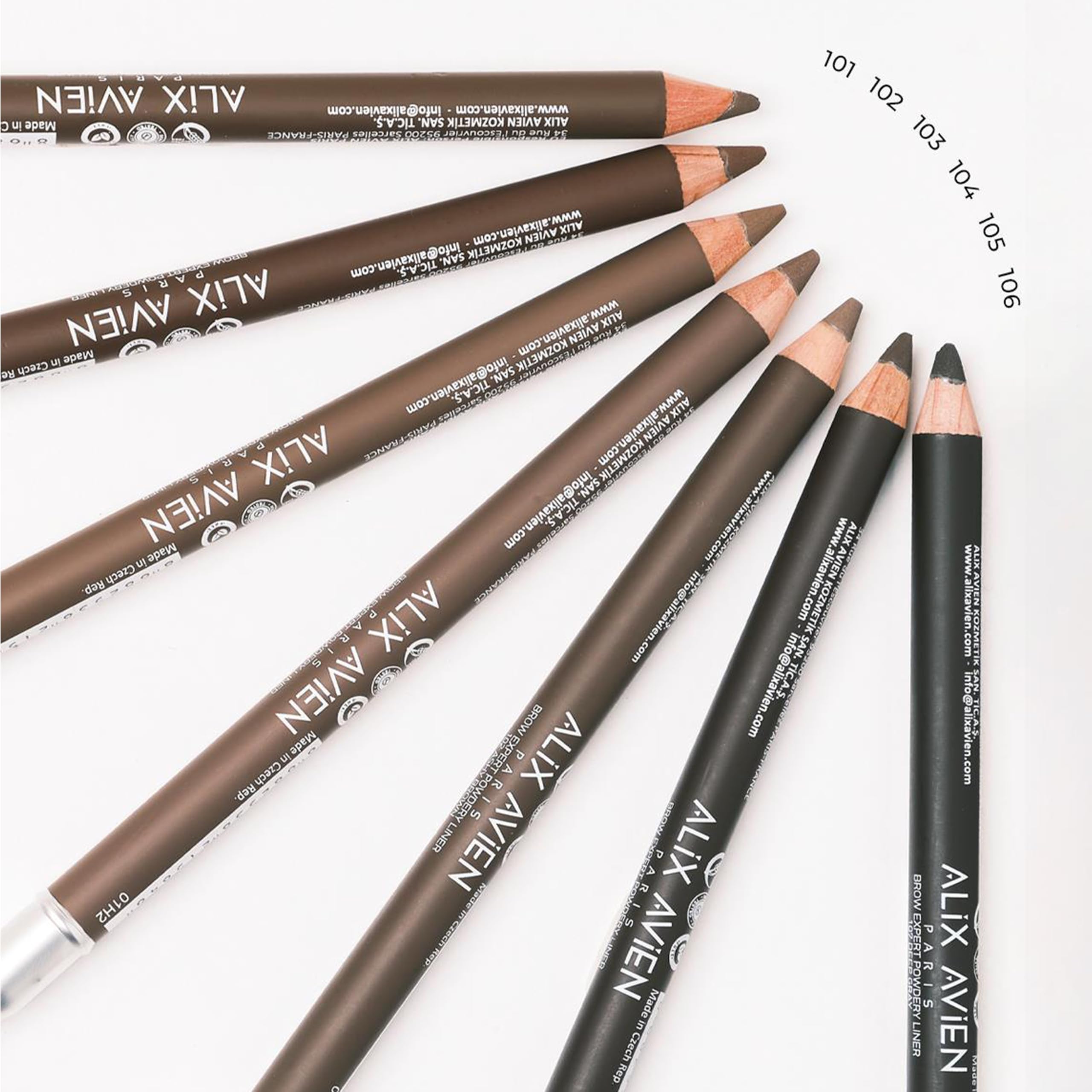 ALIX AVIEN Fırçalı Yumuşak Uçlu Belirginleştirici Gri Kaş Kalemi-eyebrow Expert Powdery Liner 107 Deep Gray