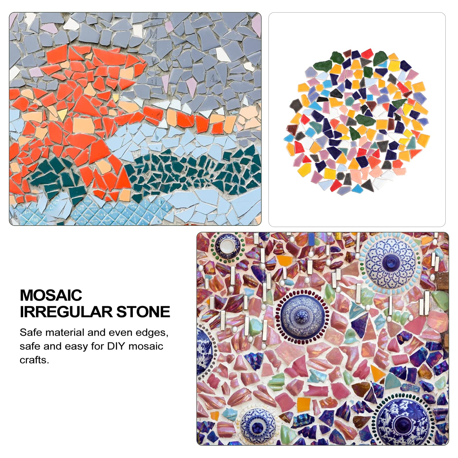 Piezas de Mosaico Cerámico DIY Surtido 200g Azulejos Esmaltados