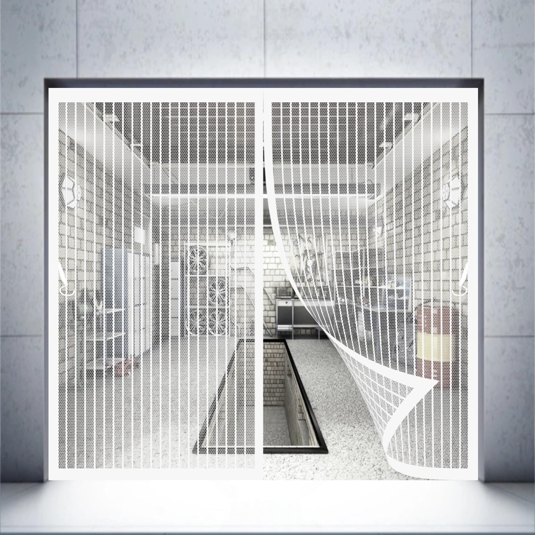 Moustiquaire porte magnétique 101x172cm blanche anti-insectes sans perçage