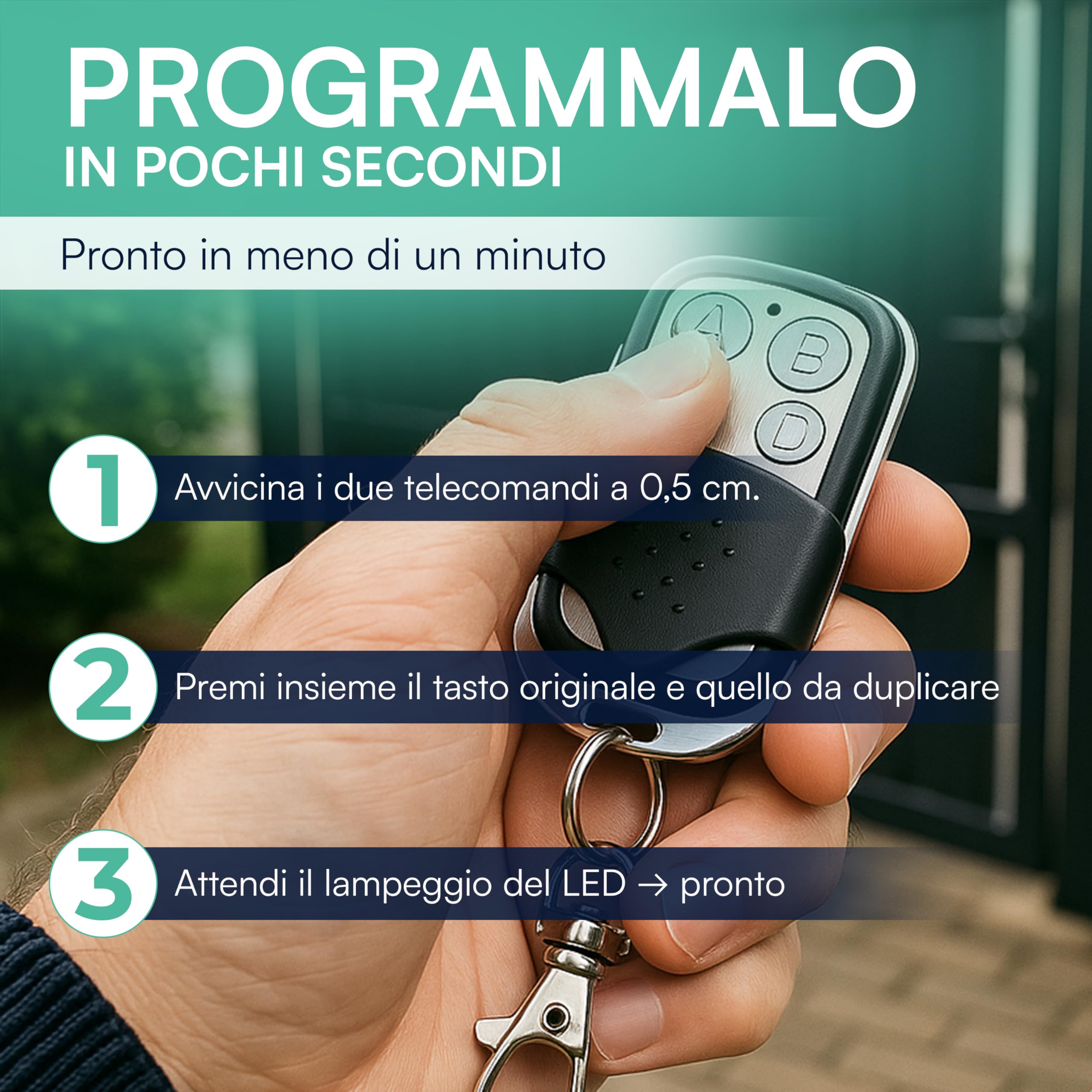 TEMPO DI SALDI 10x Telecomando Cancello Universali frequenza 433,92 MHz a Codice Fisso, Apricancello Universale facile da programmare e da usare