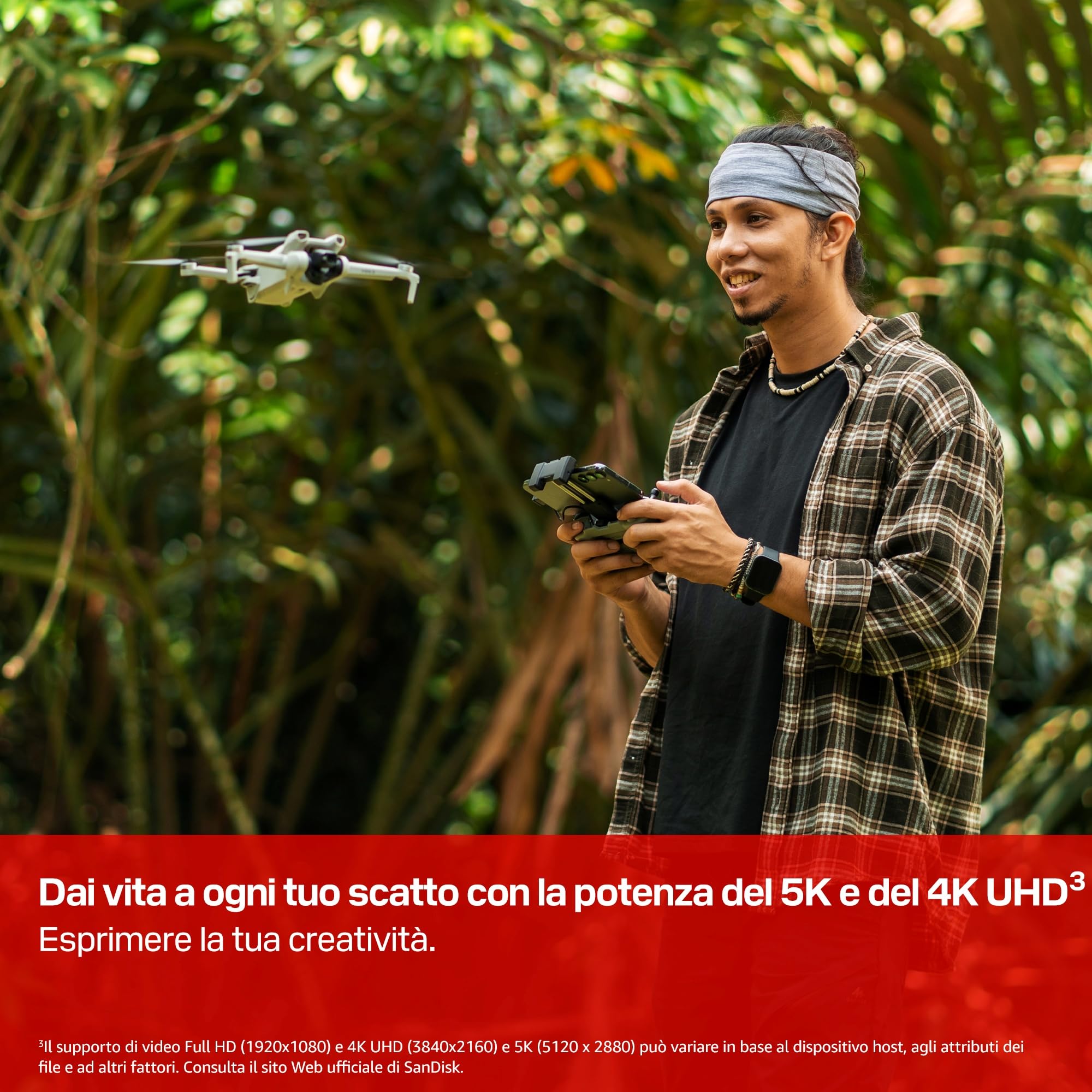 SANDISK Extreme PRO scheda microSD 128 GB, UHS-I + SD Adapter (velocità di lettura fino a 250 MB/s e velocità di scrittura fino a 120 MB/s, 5K, 3K, 4K UHD, C10, V30, U3, A2)