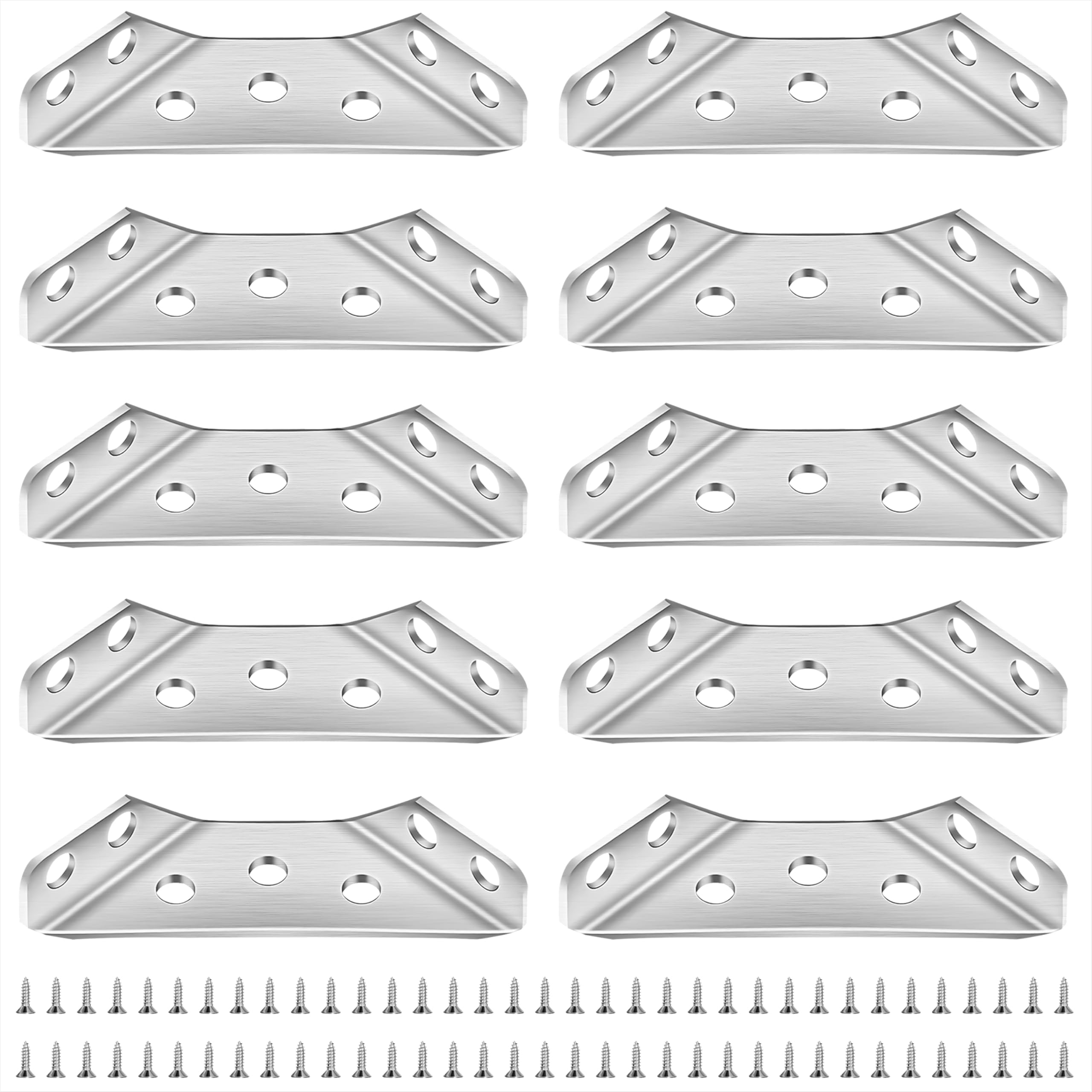 – Corner Brace Triangle Angle Brackets Stainless Steel Corner Bracket Connector with Screws for Wood Furniture Shelve Window Cabinet Fixing Repairing 10pcs(24x30x68mm)
