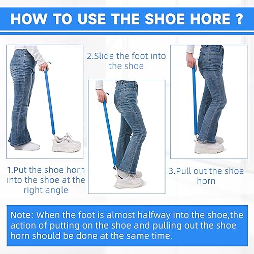 Miniatura 7 de Fanwer Cuerno de zapato extra largo, bastón de vestir, removedor de calcetines, mango largo para personas mayores discapacitadas, cirugía de cadera