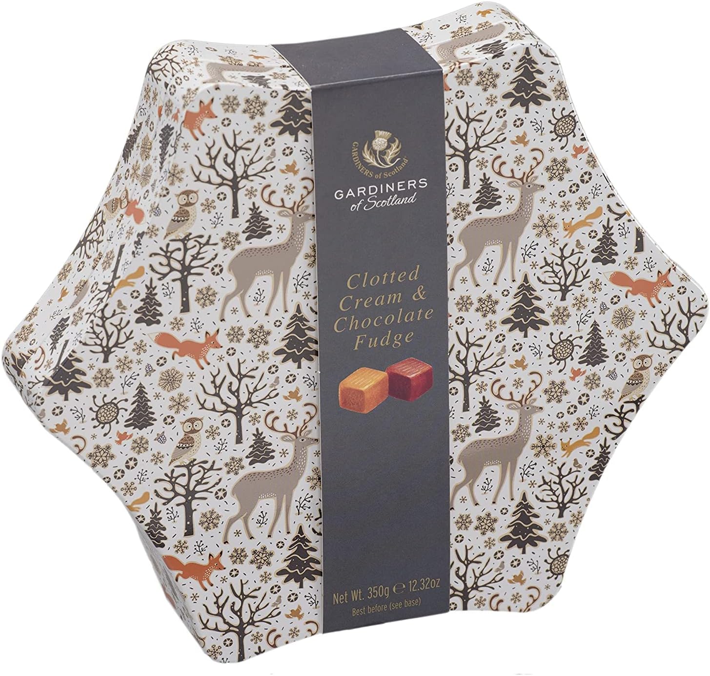 Gardiners of Scotland Clotted Cream & Chocolate Fudge Star Tin 350 g