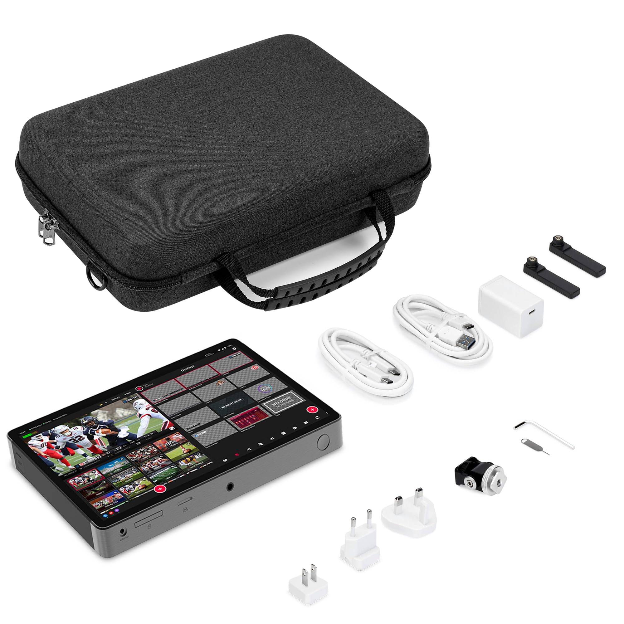 Geekria Funda de Transporte para Equipos de Streaming en Vivo, Compatible con YoloLiv YoloBox Extreme, Bolsa de Viaje portátil con Carcasa rígida EVA (Gris Oscuro)