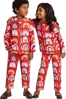 LITTLE GOPI - Unisex Pure Cotton Full Sleeve Kids Night Dress for Boys & Girls| Pajama Set Nightwear/Sleepsuit/Sleepwear/L... Price In India