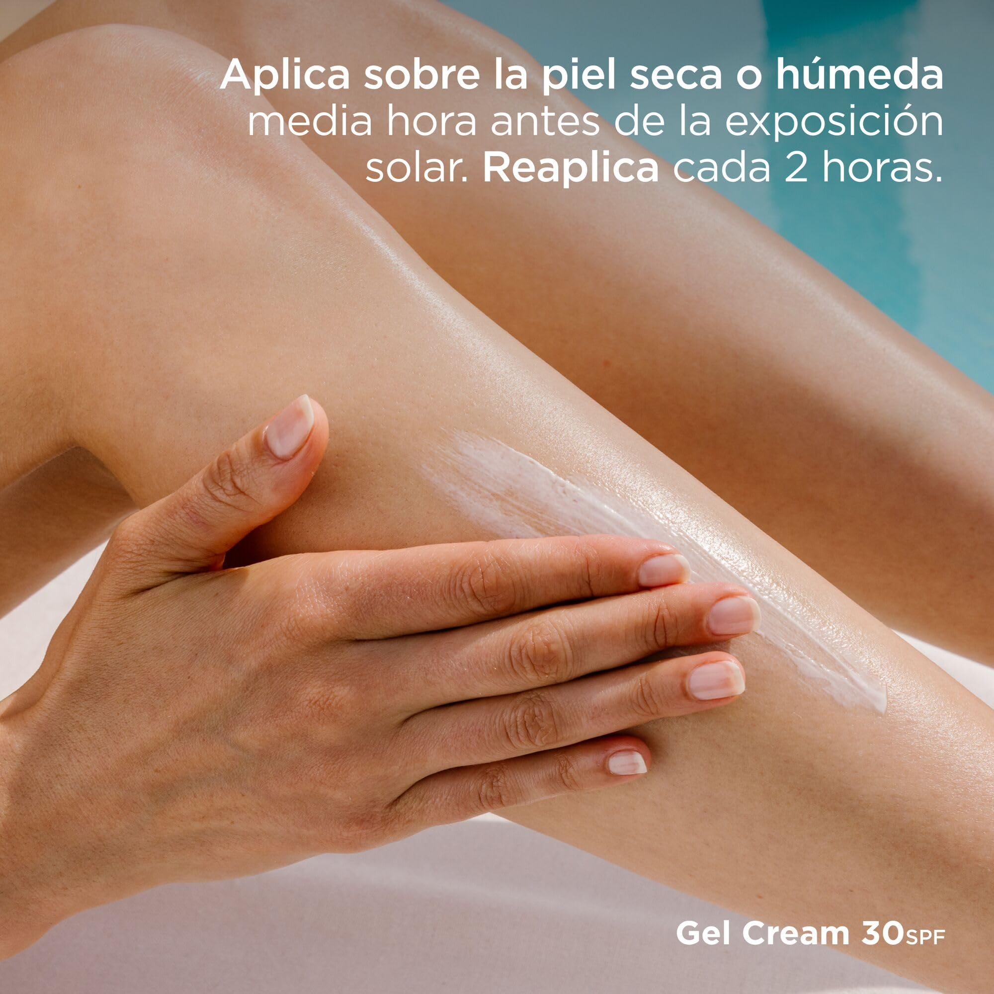 ISDIN Fotoprotector Gel Cream Wet Skin SPF 30, Protector Solar Corporal con Textura Gel Crema de Rápida Absorción, Crema Solar que Hidrata como una Crema y Refresca como un Gel -250 ml