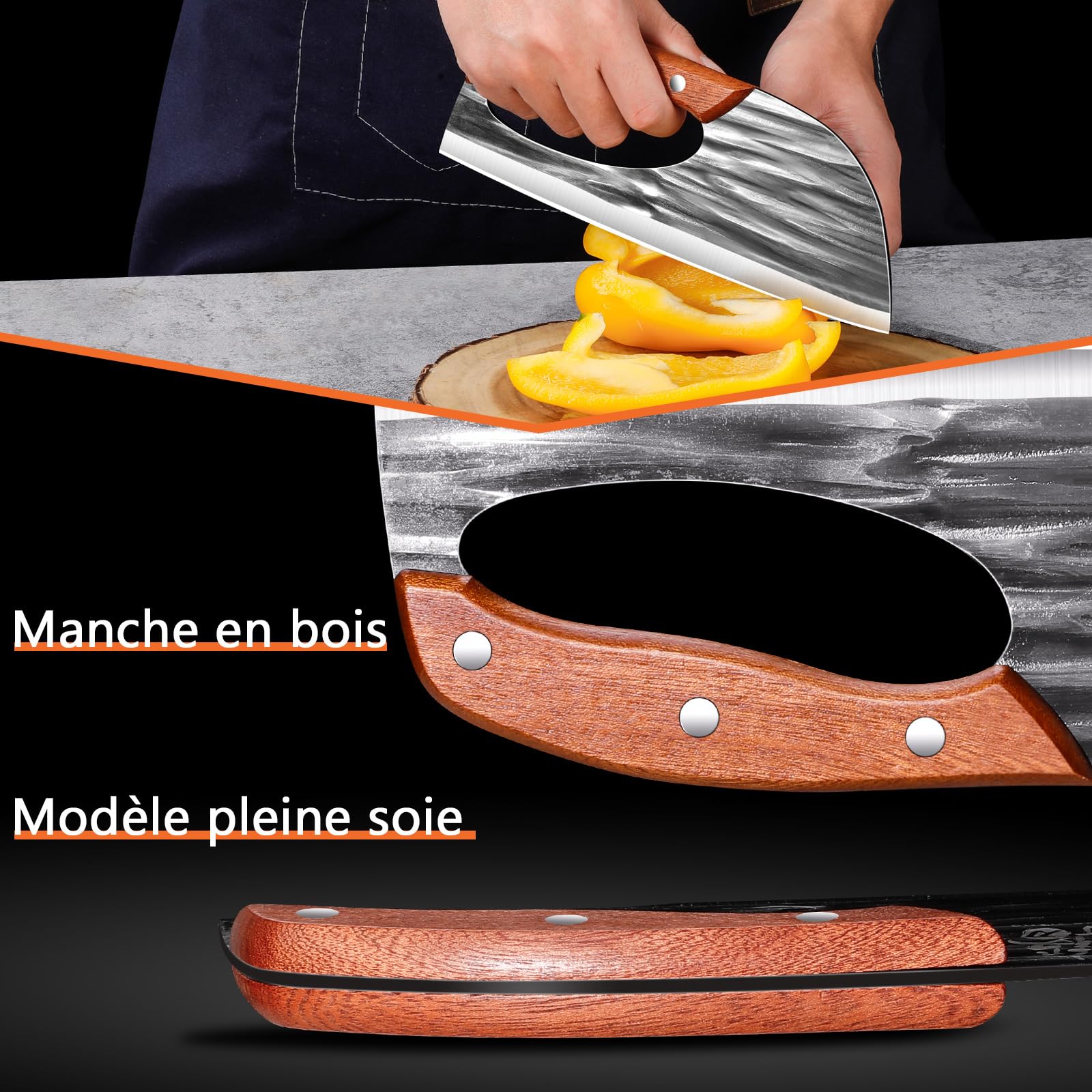 Couteau Chinois Cuisine de Chef Couteau Hachoir Viande Legume