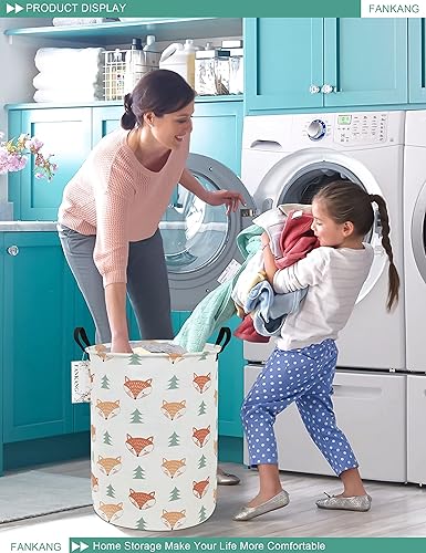 Miniatura 5 de FANKANG Cesta de almacenamiento, cesta de lona plegable con revestimiento de polietileno impermeable, cestas de almacenamiento grandes para niños y