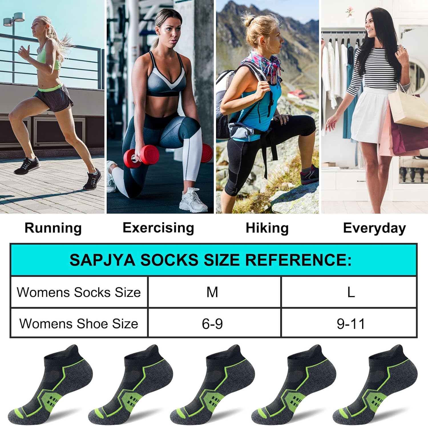 Womens Ankle Comfort Cushioned Anti-blister Wicking Athletic Running Socks 5 Pairs - Image 7