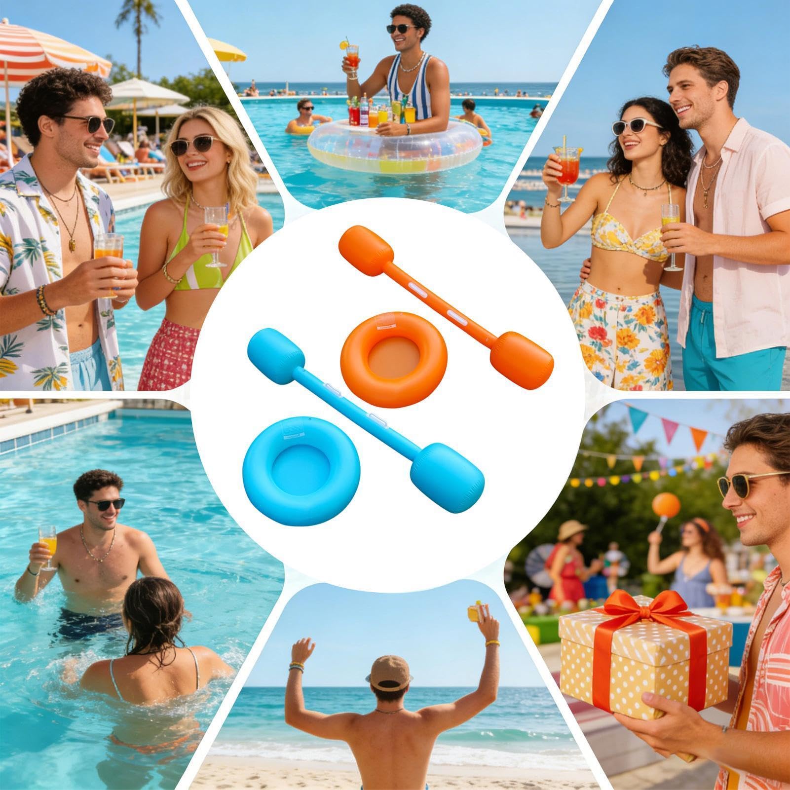 Jeux de Piscine pour Adultes Gonflables Flottants Amusants Pour Ramer | Jeux de Fête à la Piscine Activités De Plein Air Lac Rivière Plage Jardin Natation Sports Fête Et Plaisir