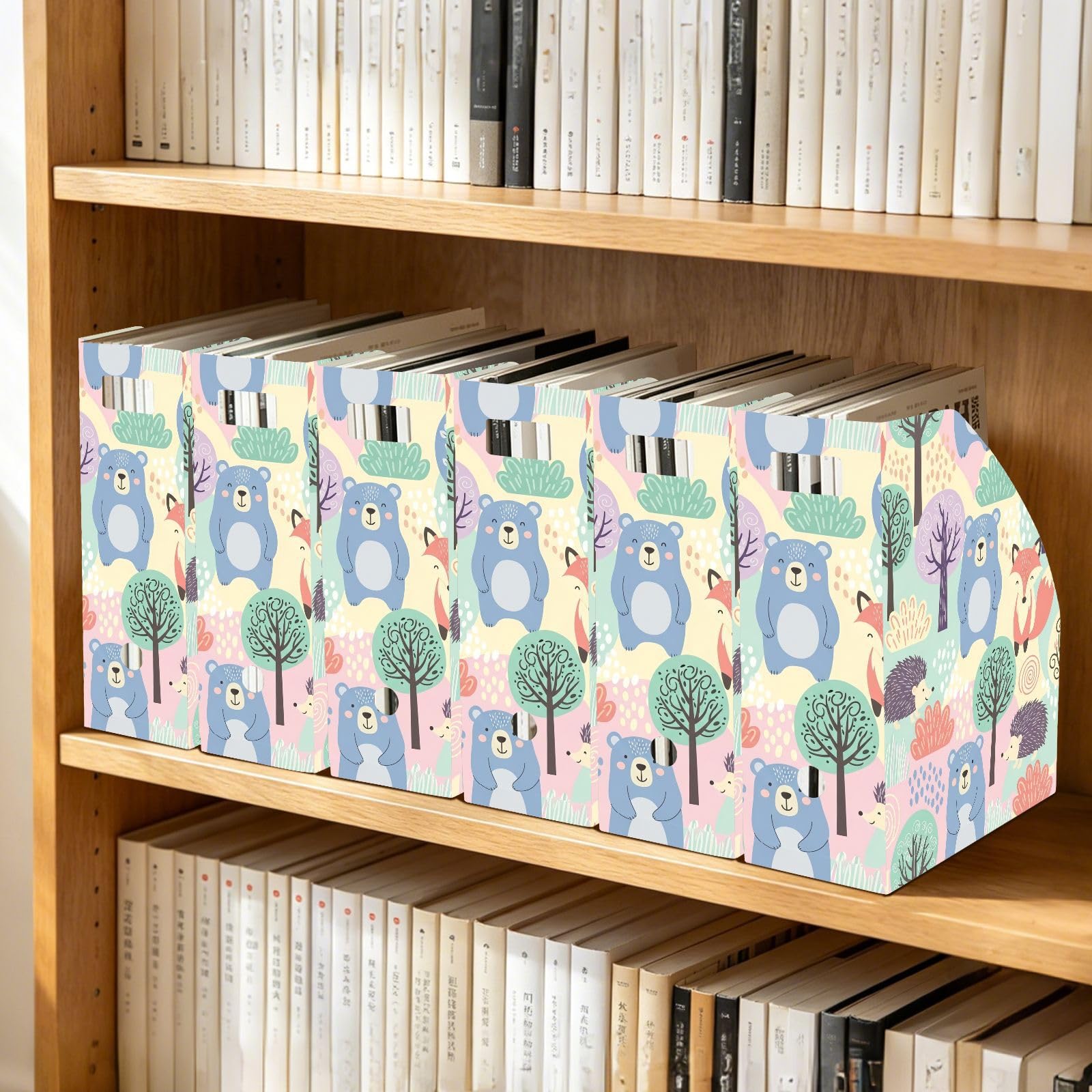 Abstrakcyjne drzewo pastelowy organizer na dokumenty do domowego biura