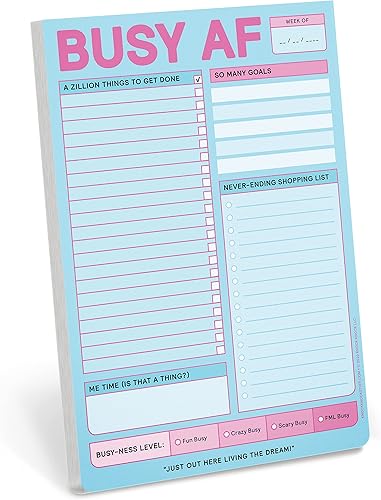 Knock Knock Bloc de lista de tareas por hacer de la almohadilla de AF ocupado, 6 x 9 pulgadas