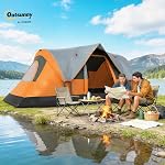 Outsunny 5 Person Outdoor Camping Tent, Large Family Tent with Lighting Hook, Carrying Bag for Camping, Hiking and Travelling, 15' L x 7.2' W x 6' H