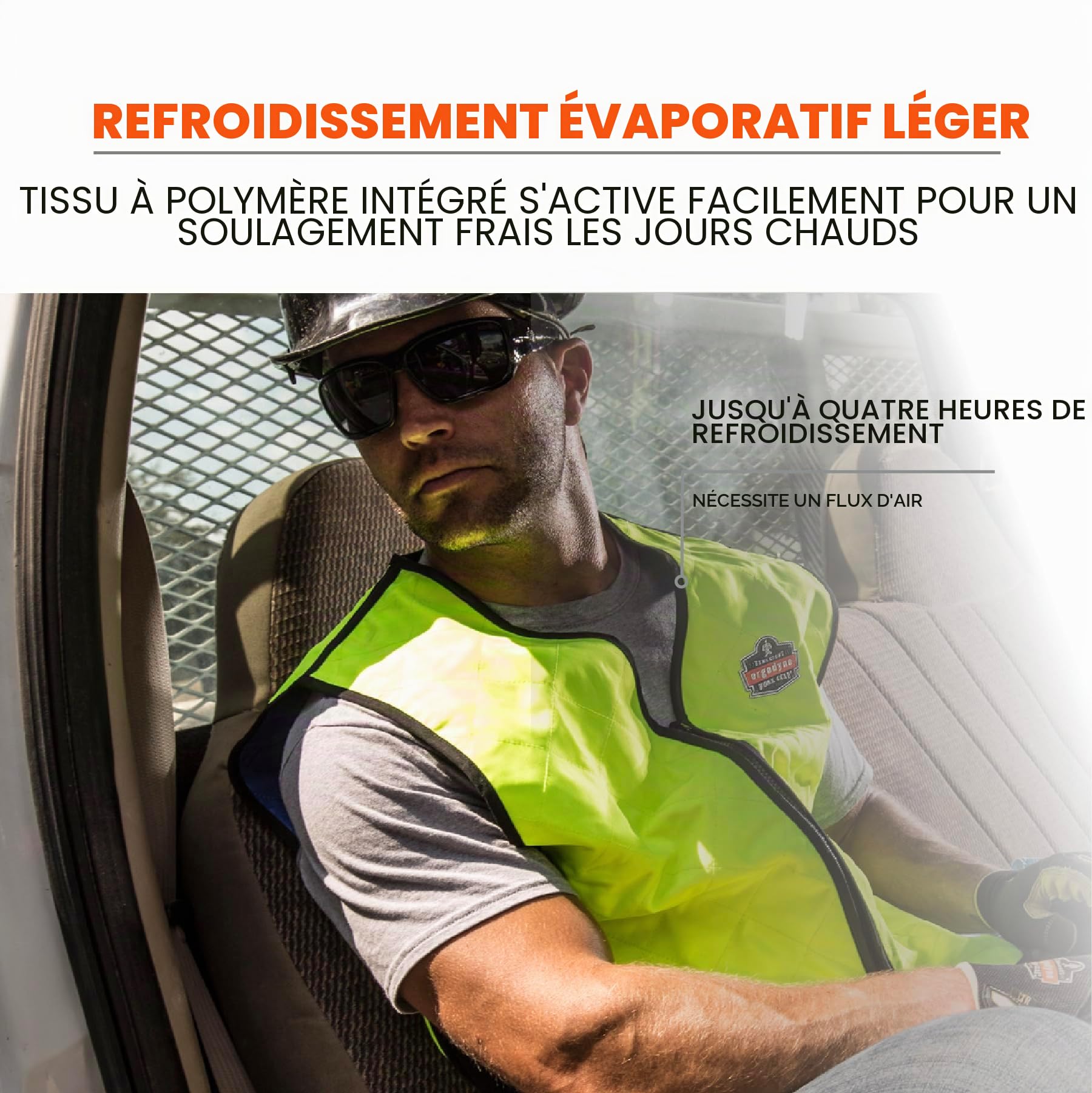 Ergodyne Chill-Its 6665 Evaporative Polymer Cooling Vest, Lime