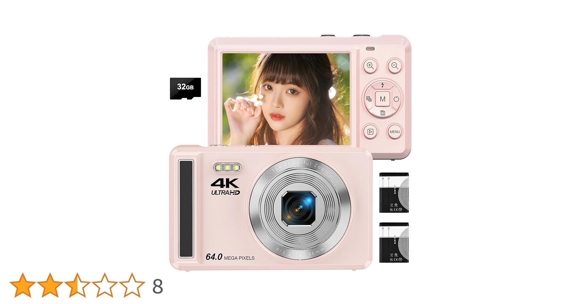 Amazon | デジカメ 4K 6400万画素 30FPS デジタルカメラ 16X