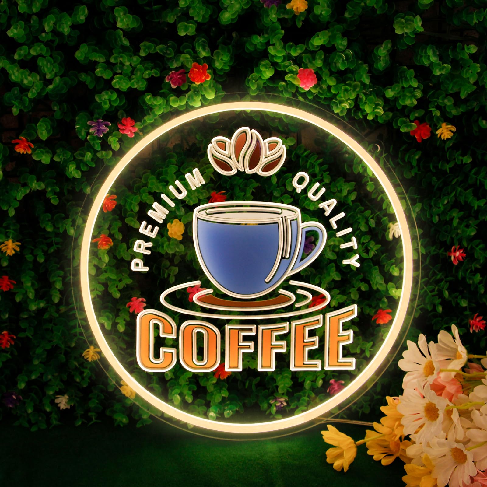 YUNCE Neon Sign, LED Light for Coffee Bar Decor, Beer Bar Club Windows Glass Party Nook Office Lounge