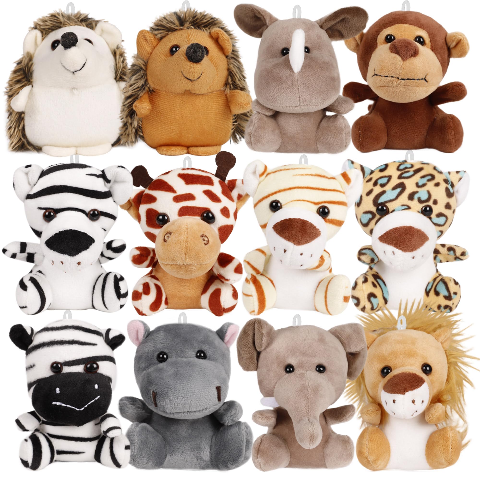 Small Stuffed Animals Bulk, 12 Pack Cute Plushies, 4.5 Inch Mini Plush Toys, Treasure Box Toys for Classroom, Party Favors for Kids, Plush Keychain, Claw Machine Prizes, Goody Bag Stuffers
