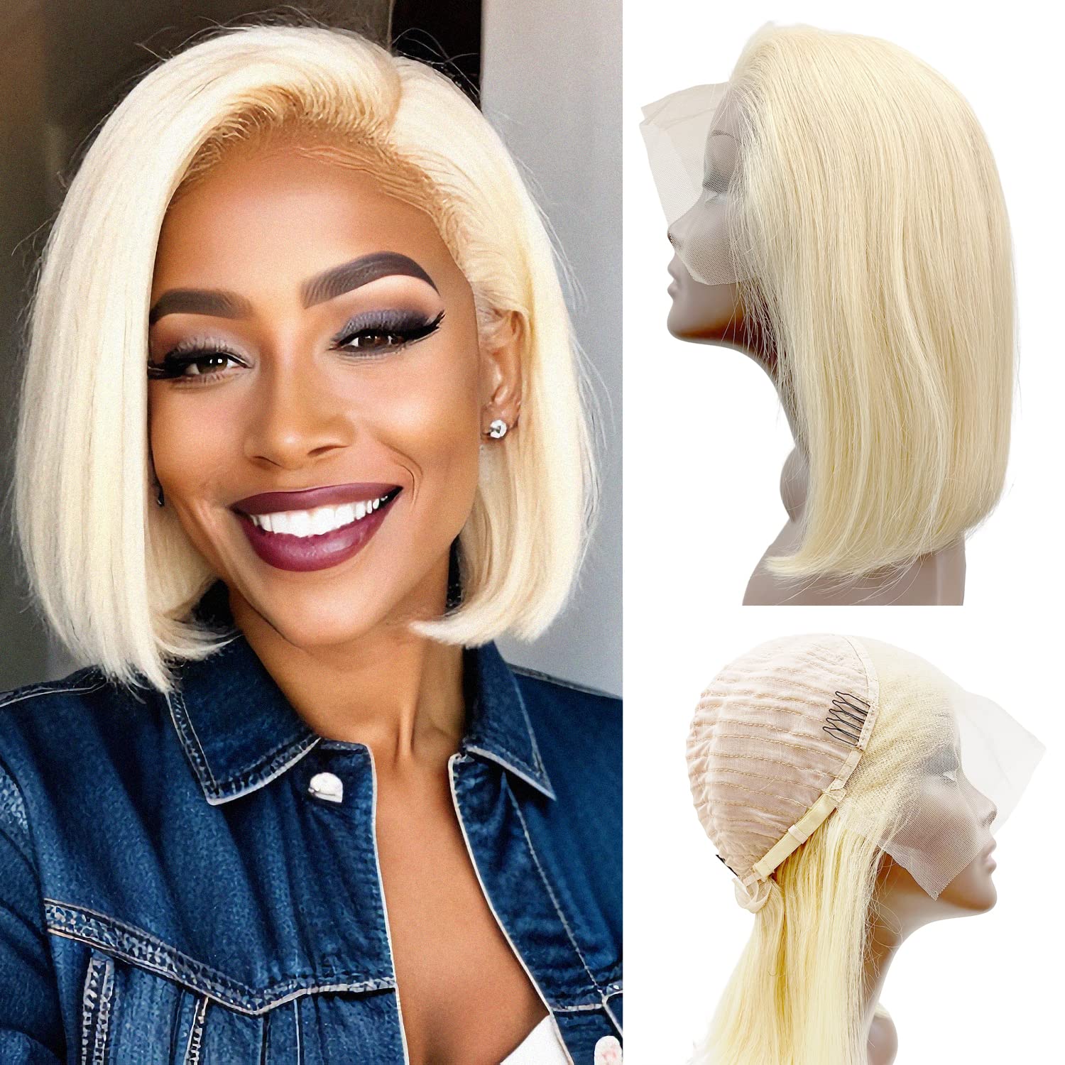 Tresslove Blonde Bob wig human hair. 180 Density 13X4 HD