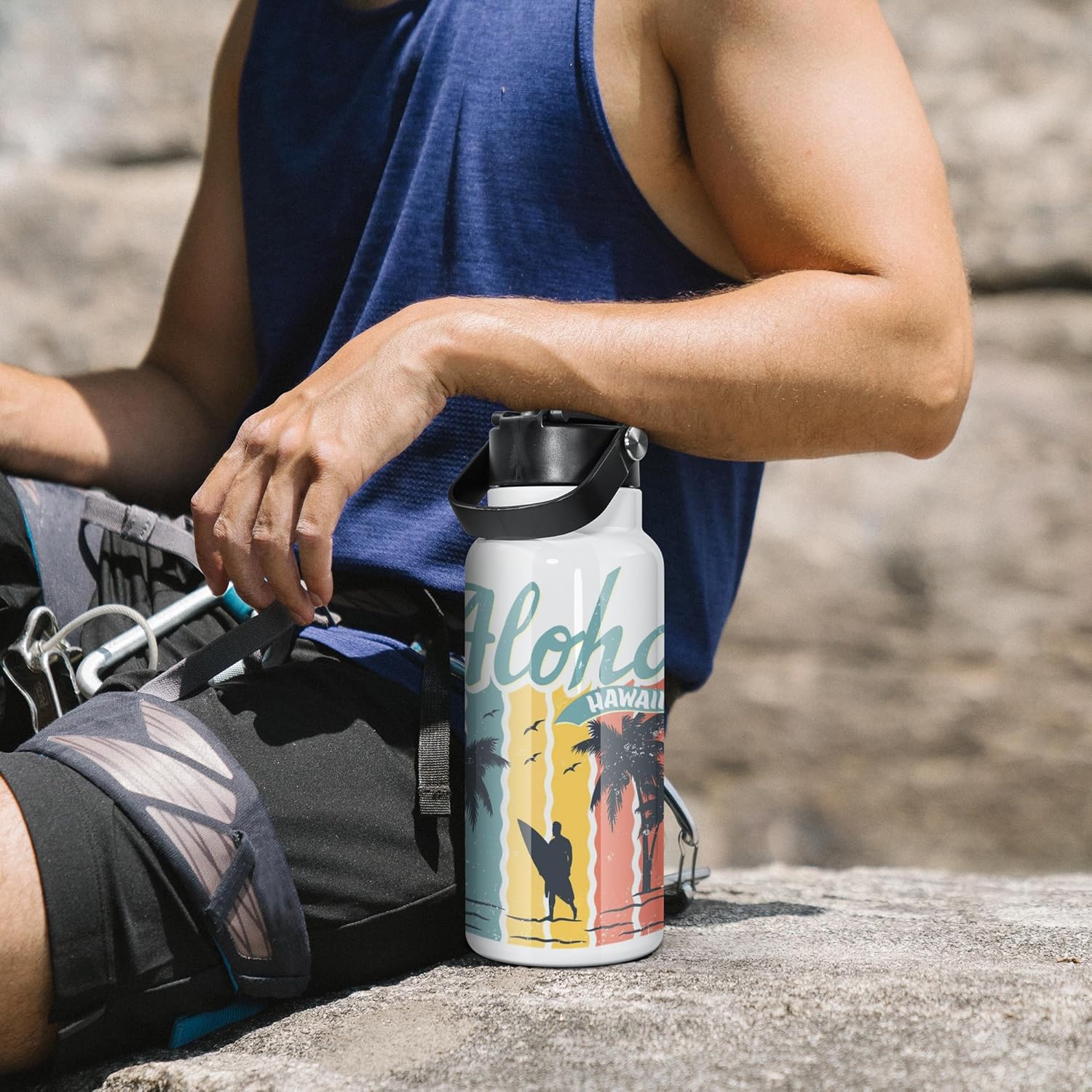 AGH 32 oz Sublimation Water Bottle Blanks, 4 Pack Double Wall Vacuum Flask Stainless Steel Sublimation Tumbler blank Sports Wide Mouth Water Bottle with Straw and Portable Handle - Image 7