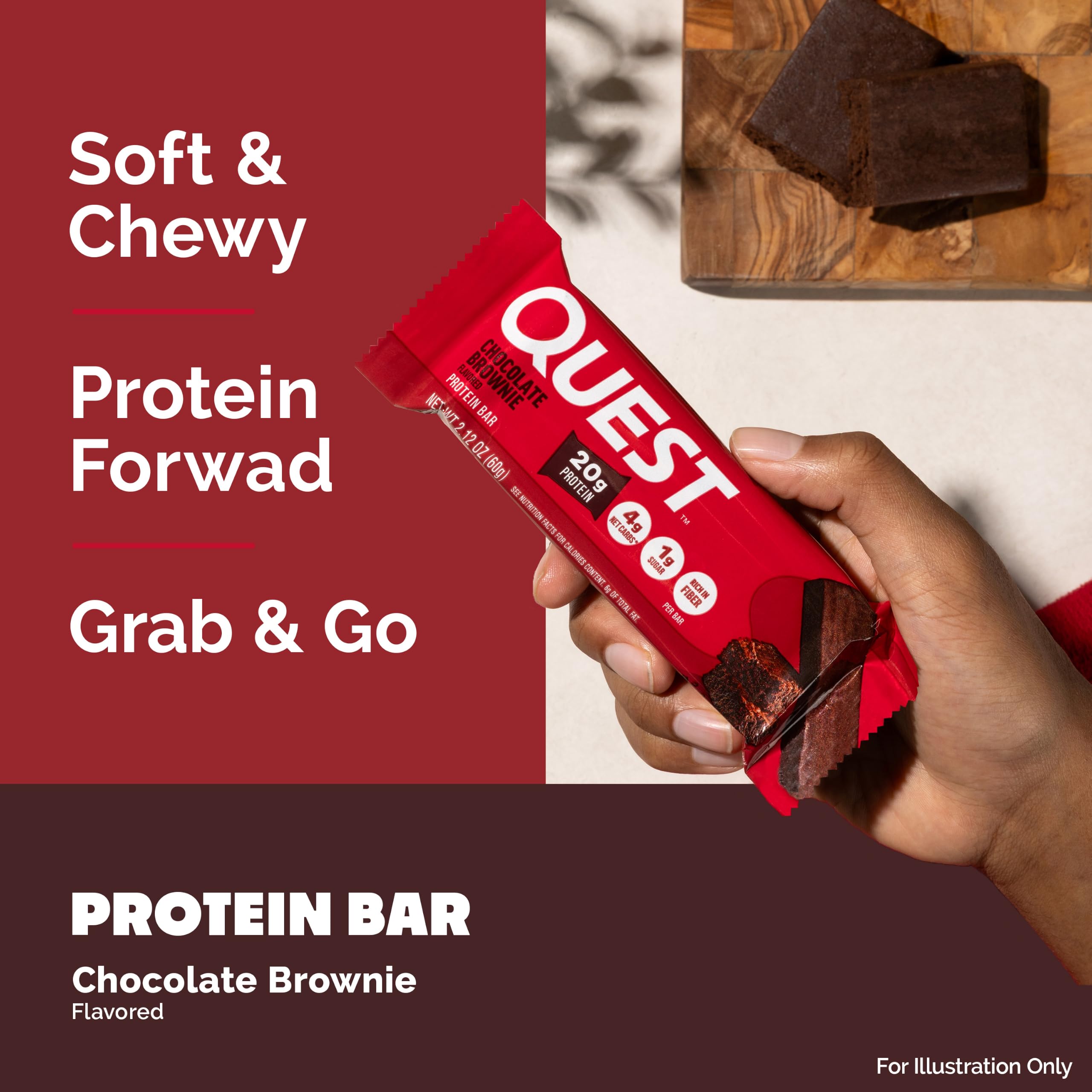 Quest Nutrition Chocolate Brownie Protein Bar, 20g Protein, 12 Count — Amazon image 4